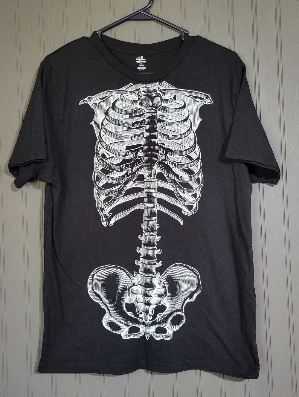 Way To Celebrate Halloween Anatomy Graphic T-Shirt Skeleton Black Men's Medium